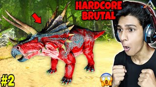 Triceratop Taming in HardCore  Brutal Mode 😱  ARK Survival Evolved  Part 2 [upl. by Willock]