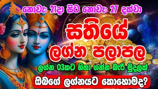 Sathiye Lagna Palapala  21th November to 27nd November 2024  Weekly Horoscope  Ape Lagnaya [upl. by Airdnahc80]