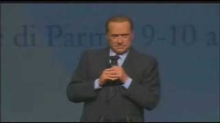 Berlusconi a Parma deliri assortiti su magistrati intercettazioni accordi UsaRussia 10042010 [upl. by Leidba]