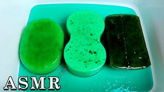 ASMR Laundry Detergent Sponge Squeezing 💚 AMAZING COLOR 🧽 Oddly Satisfying ASMR [upl. by Vivle]