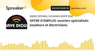 OFFRE DEMPLOI ouvriers spécialisés soudeurs et électriciens [upl. by Yrruc667]