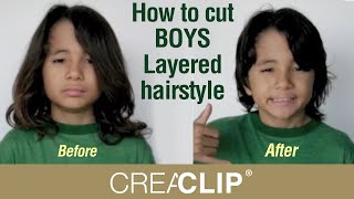 How to cut BOYS Layered hairstyle Childrens cuts [upl. by Rutan84]