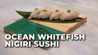 Ocean Whitefish Nigiri Sushi Recipe [upl. by Naimad]