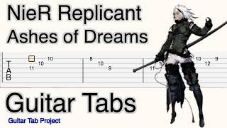 NieR Replicant Ashes of Dreams fingerstyle solo Guitar Tutorial Tabs BGM [upl. by Airamahs]