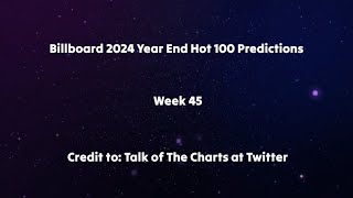 Billboard Year End 2024 Projections Week 45 [upl. by Amsirahc]