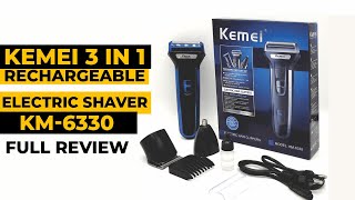 Kemei 3 In 1 km 6330 Rechargeable Trimmer Machine  Full Review [upl. by Uyekawa]