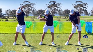 BRYSON DECHAMBEAU  DRIVER SWING FACE ON  SLOW MOTION [upl. by Soalokcin]