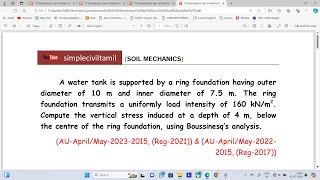 Boussinesqs equation circular problem 3 [upl. by Layne]