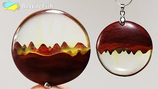 Necklace Pendants from Wood and Resin  Resin Jewelry [upl. by Nwahsyt481]