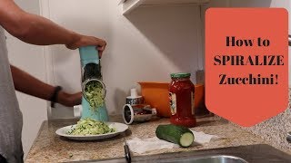 How to SPIRALIZE Zucchini Veggie Noodles [upl. by Ho571]