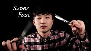 초고속 헤어컷 ASMR 빠른 팅글  Super Fast Haircut asmr No Talking [upl. by Anitserp]