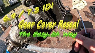 69  73 IDI Diesel  IP Gear Housing Reseal  The Easy Way  Ford  IH  Oil Leak Fix [upl. by Marni391]