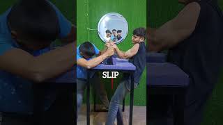 Slip vs strap 💀shorts viralvideo trending armwrestling gymexercise strongman funny music [upl. by Yniattirb]