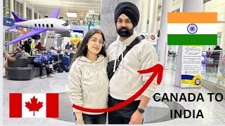 Canada to india 🇨🇦🇮🇳  Air canada direct flight  came to india after 2 years  canada vlogs [upl. by Luby]