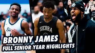 BRONNY JAMES FULL SENIOR YEAR HIGHLIGHTS ALL DUNKS 3 POINTERS BLOCKS amp MORE [upl. by Yro]