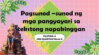 COT FILIPINO 4 3rd QTR Week 8 4as Napagsunod2 [upl. by Roberto]