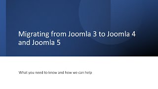 Migrating from Joomla 3 to Joomla 4 and Joomla 5 [upl. by Drawd]