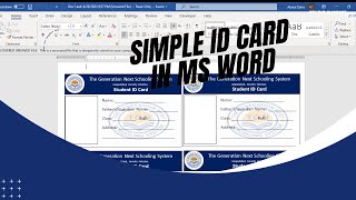 How to Make Simple ID Card in MS Word [upl. by Hollie667]