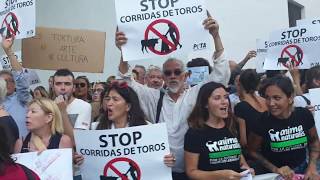 Protest against return bullfights Mallorca Spain [upl. by Hamner]