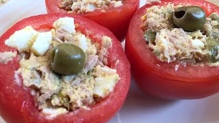 Pomodori Ripieni di Tonno olive e Uova ITA RICETTE ESTIVE DA FRIGO [upl. by Raynata]