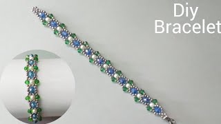 How to make Bracelet with beads  Diy beaded bracelet easytutorials braceletmaking [upl. by Lidda]