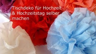 Tischdeko für die Hochzeit selber machen Rosen aus Servietten [upl. by Kaya]