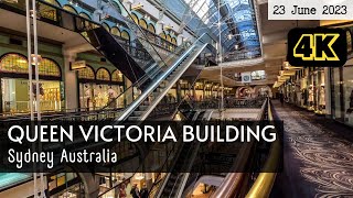 Walk the Queen Victoria Building QVB Sydney Australia  23 June 2023 4K [upl. by Orhtej]