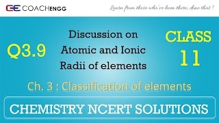 Classification of Elements Q39 Chapter 3 CHEMISTRY NCERT Solutions Class 11 [upl. by Ah]