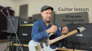 ZZTop style blues lead guitar Lesson [upl. by Yengac76]