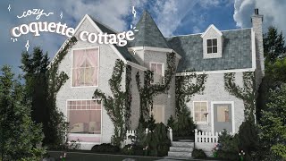 ♡ Cozy Coquette Cottage speedbuild ♡  390k  roblox bloxburg [upl. by Ardnasil]