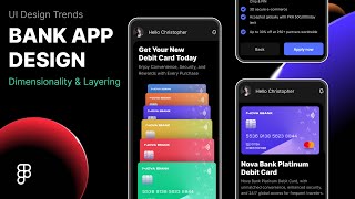 UI Design Trends  7  Dimensionality amp Layering  Bank App Design [upl. by Till]