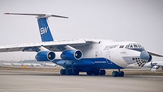 Ilyushin IL76TD Silk Way Airlines l 4KAZ40 l Zürich Airport CLOSE UP PUSH BACK  LOUD ENGINE START [upl. by Porte589]