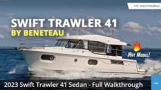 2023 Beneteau Swift Trawler 41 Sedan Yacht Walkthrough [upl. by Karie599]