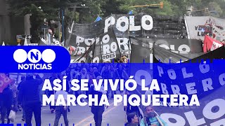 Así fue la MARCHA PIQUETERA y el estreno del PROTOCOLO quotANTIPIQUETESquot  Telefe Noticias [upl. by Leeda278]