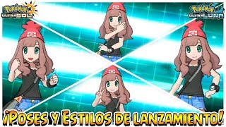 ¡Consigue y cambia las POSES y ESTILOS DE LANZAMIENTO  Pokémon Ultrasol y Ultraluna [upl. by Nonah914]