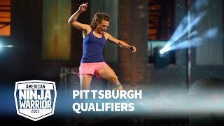 Michelle Warnky at 2015 Pittsburgh Qualifiers  American Ninja Warrior [upl. by Aikrahs]