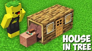 Why did THIS VILLAGER BUILD A HOUSE IN A TREE in Minecraft  NEW SECRET HOUSE [upl. by Ynolem]