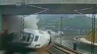 Caught on Tape Deadly Train Crash in Spain [upl. by Aikahs184]