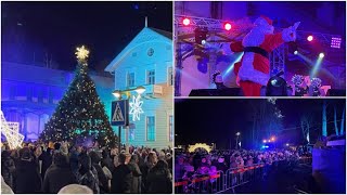 Užfiksavo eglutės įžiebimą Palangoje ceremonijoje dalyvavo ir Kalėdų senelis [upl. by Garibull]