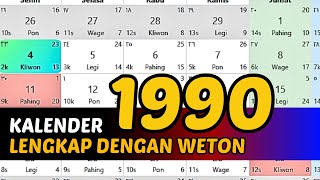 KALENDER 1990 LENGKAP DENGAN WETON [upl. by Andree]