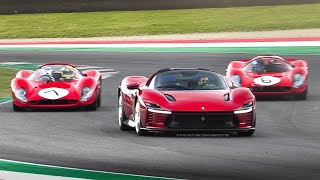 Finali Mondiali Ferrari 2021 Sunday Show  Daytona SP3 330 P4 FXX K Evo 412 P SF70H F1 amp More [upl. by Annaiek601]