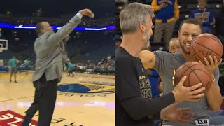 Dell Curry Still Got It Hits Pregame 3 Off Dish From Steph amp Everyone Goes Crazy [upl. by Aleiram]