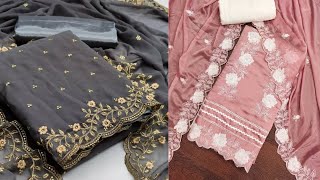 Wow😱embroidery design suits for ladies👆सिंगल सिंगल सूट भी ले💥💯 [upl. by Selina77]