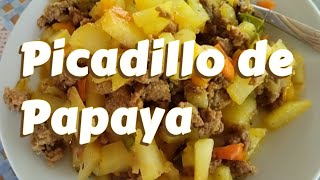 Picadillo de papaya verde o lechosa con carne molida  receta rica y muy facil  ideas de almuerzo [upl. by Shannah]