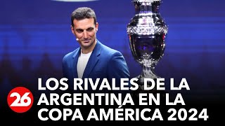 Sorteo Copa América 2024 los rivales de Argentina grupos y cómo quedó el calendario [upl. by Annalise]