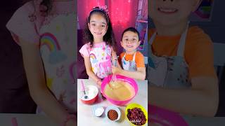 Children prepare delicious and healthy brioche with cocoa and cherries shorts viral food viral [upl. by Noseaj]