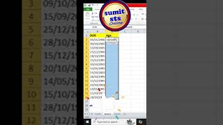 Age calculate Using Date of Birth in ms excel  age calculate in ms excel [upl. by Iemaj46]