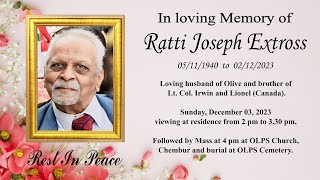 Funeral Service of quotRatti Joseph Extrossquot [upl. by Fawn]