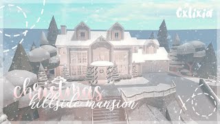 blush christmas winter hillside mansion exterior  no large plot  bloxburg house build [upl. by Ayel854]