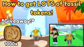 How to get LOADS of Fossil tokens in pet sim 99 update 22 DINO TYCOON [upl. by Lrak]